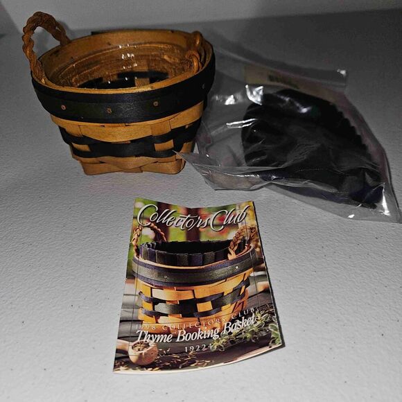 Longaberger 1998 Collectors Club Thyme Booking Basket Wooden Woven‎ USA Made - Picture 1 of 4